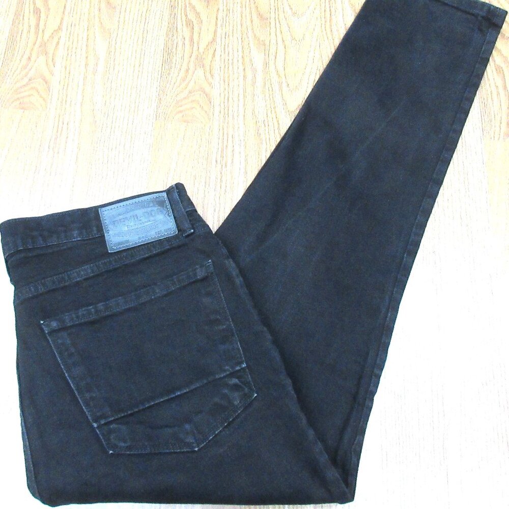 36x30 DEVIL DOG TAPERED FIT COTTON/SPANDEX JEANS BLACK 36W x 30L